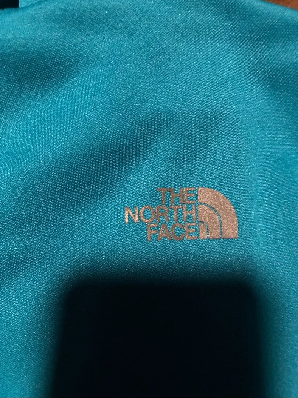 The North Face Blue Zip-Up Hoodie with Logo, size medium, warm, comfortable